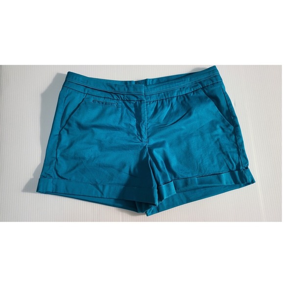 Express Cuffed Shorts Teal Blue Casual Everyday‎ Size 10 - Picture 3 of 6